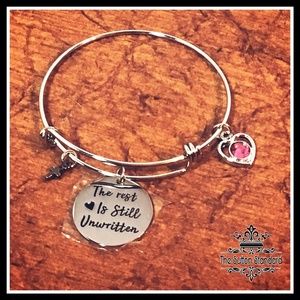 Stainless steel bangle charm bracelet heart cross